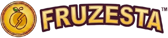 Fruzesta logo with a yellow circle and text on a white background